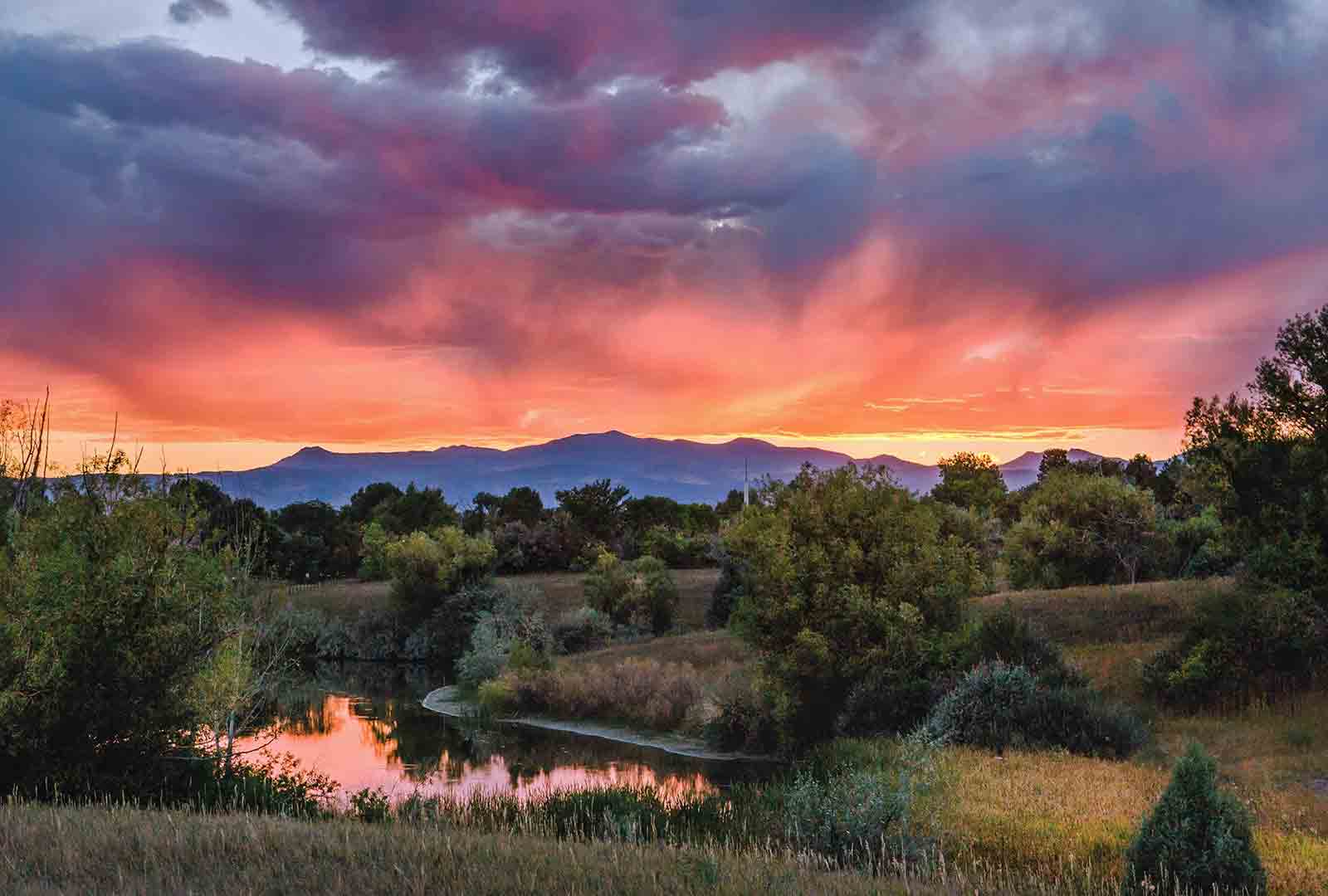 Sunset at Majestic View Nature Center in Arvada, CO