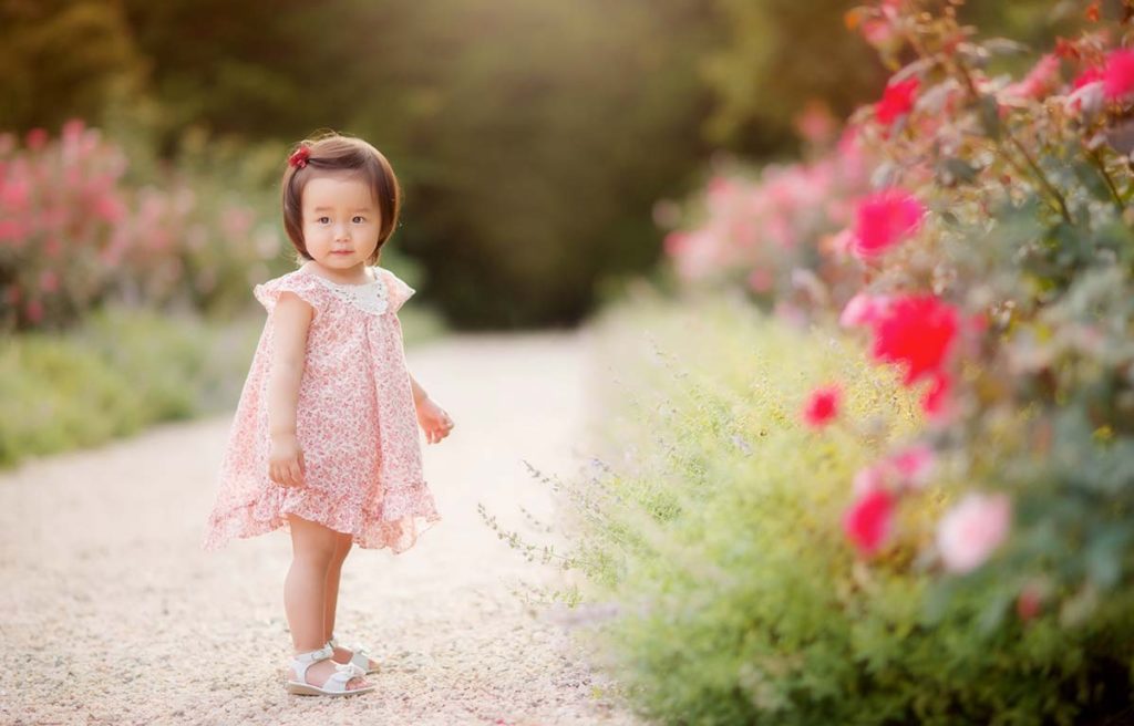 botanical gardens girl rose bushes Botanical gardens in Greenwich Connecticut with a young girl in a dress