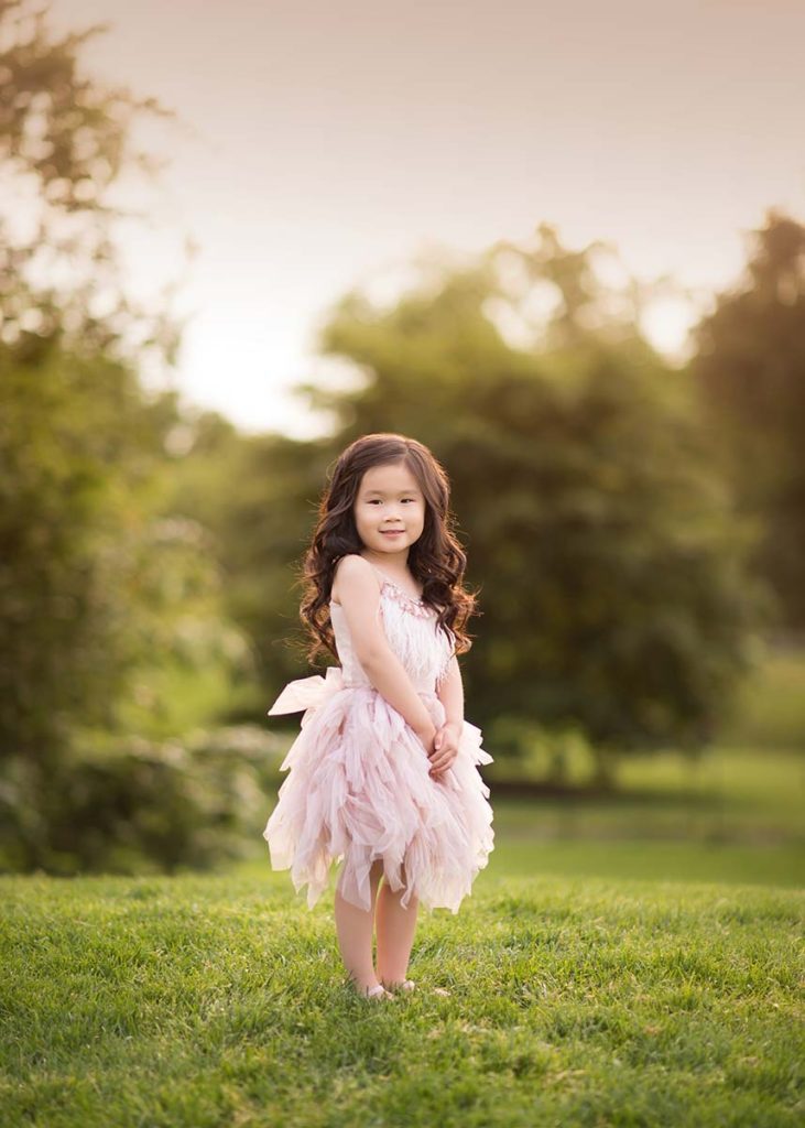 Beautiful Tutu Du Monde worn by a girl in this beautiful sunset park photo