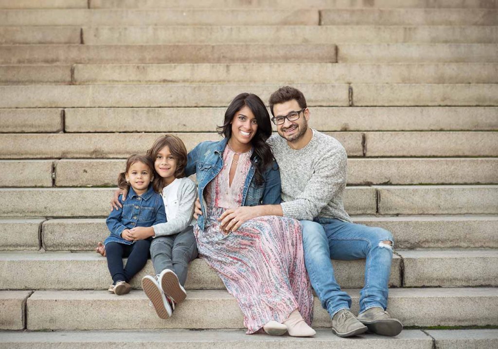 modern family stairs Family photoshoot on stairs