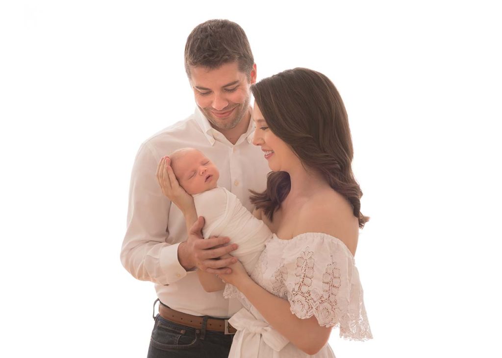 mother father newborn portrait Stunning newborn portrait with Mother and Father