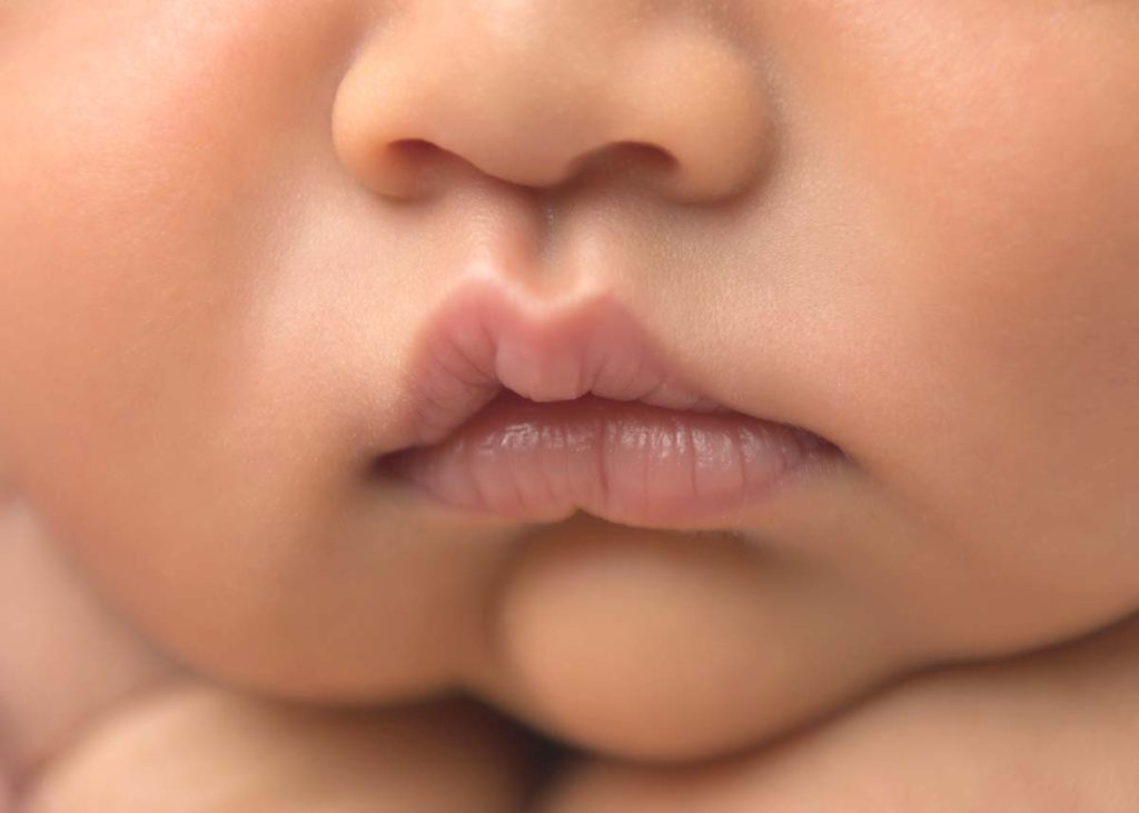 Image showing a closeup of baby's lips and nose