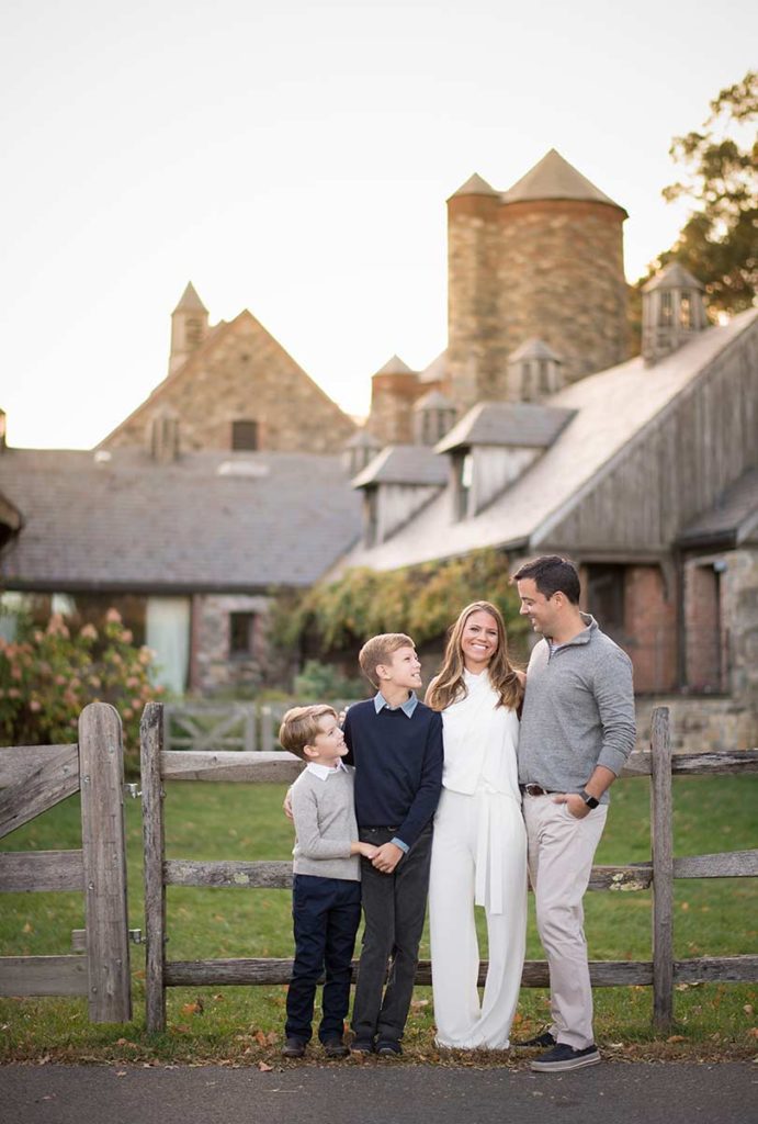 stunning family portrait A family photo with two children on a farm in Westchester NY