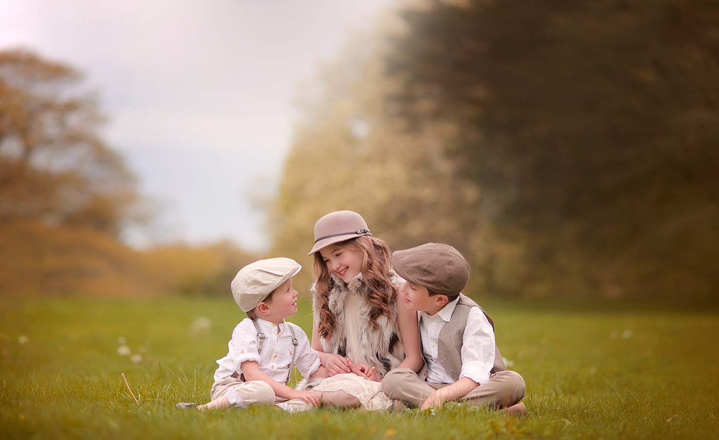 Children having a picnic at a park in Denver, Colorado.