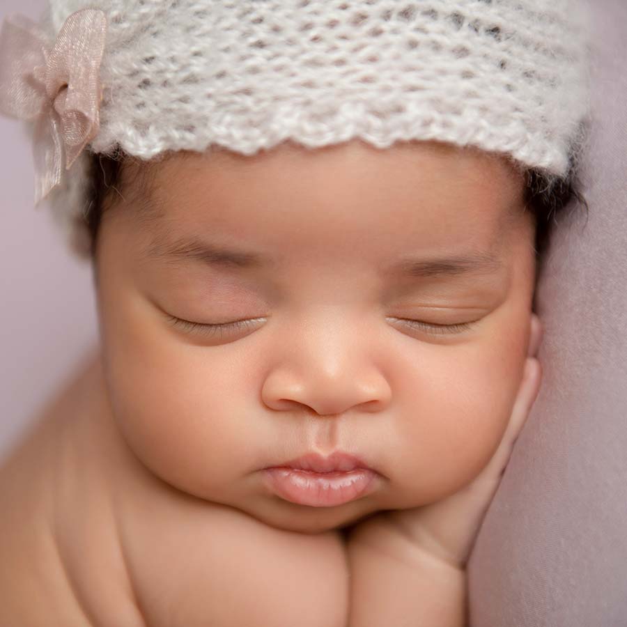 Closeup of a newborn baby's lips